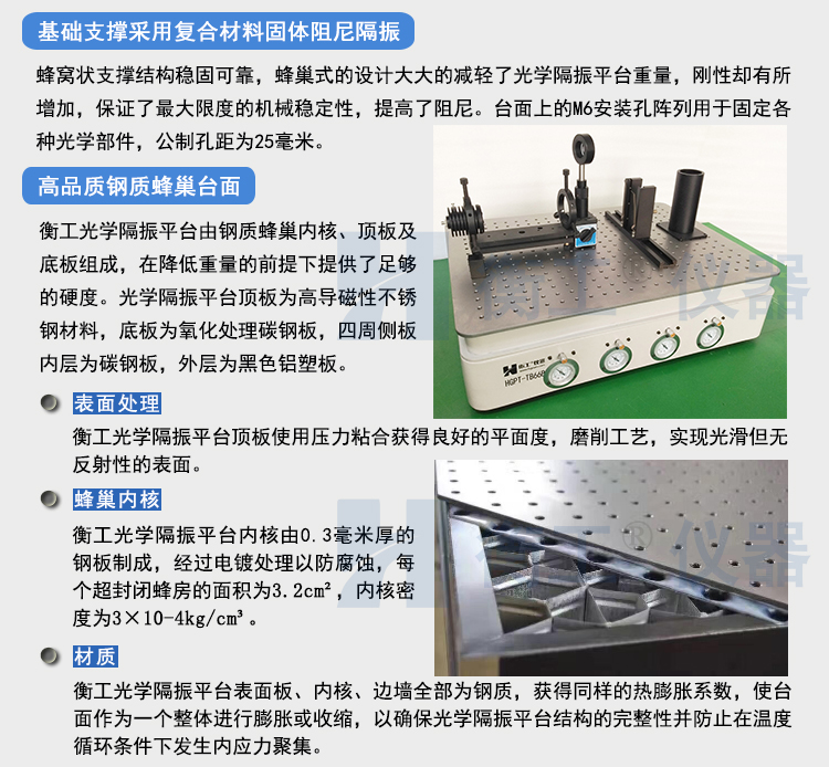 【光学平台】北京衡工仪器HGPT-TB456B(66B)桌式气浮隔振平台 衡工隔振平台 光学实验平台 光学面包板 光学平台 仪器台 探针台 测试台 实验台展台