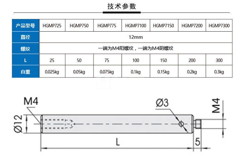 光学实验底座延长杆 高度调节接杆 支撑杆